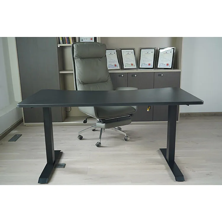 

Modern stainless steel ergonomic electrically adjustable height sit-stand desk, suitable for administrative offices and villas