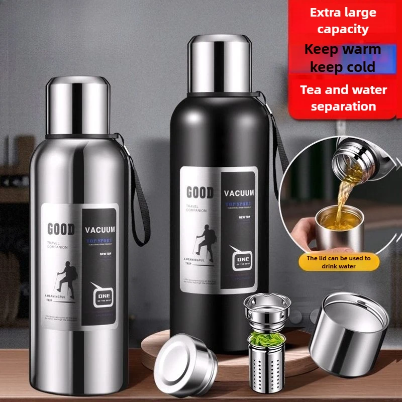 

Цельнометаллическая изолированная чашка из нержавеющей стали, чашка для заваривания чая, чайник большой емкости, чашка для кубиков льда с разделением чая и воды