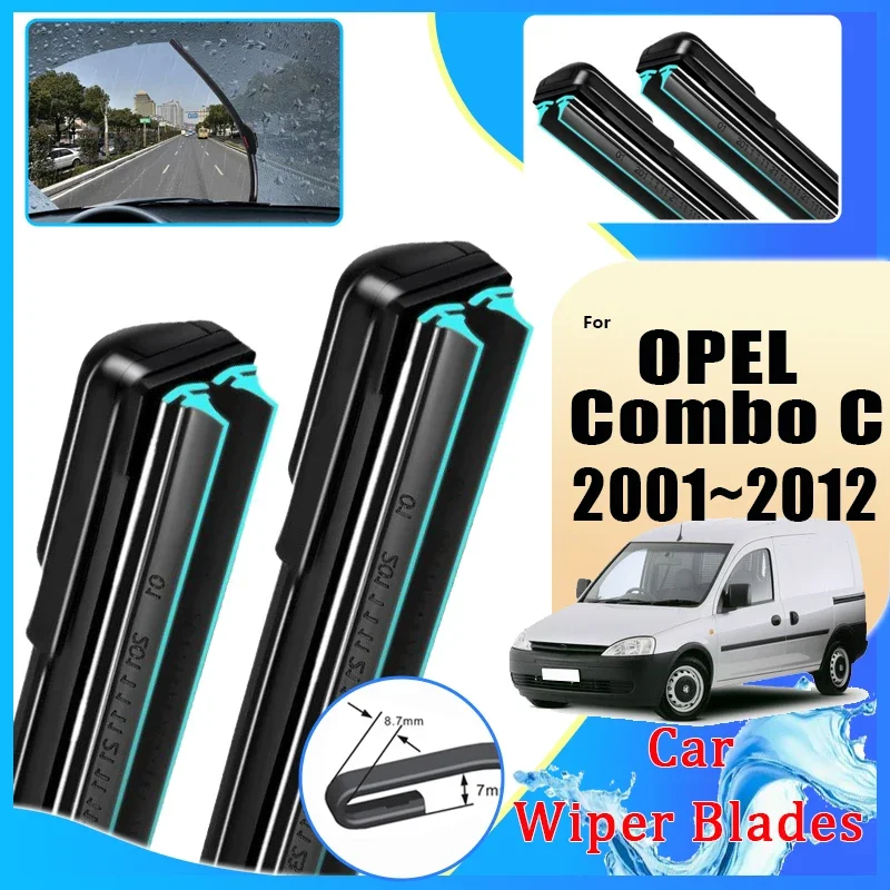 

Front Wiper Blades For Vauxhall Holden Opel Combo C 2001~2012 Double Rubber Window Windshield Windscreen Car Accessories
