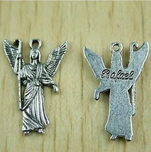 21pcs 24*14mm Uriel  Archangel Charms In Tibetan Silver Color Charms for Jewelry Making 7 archangels