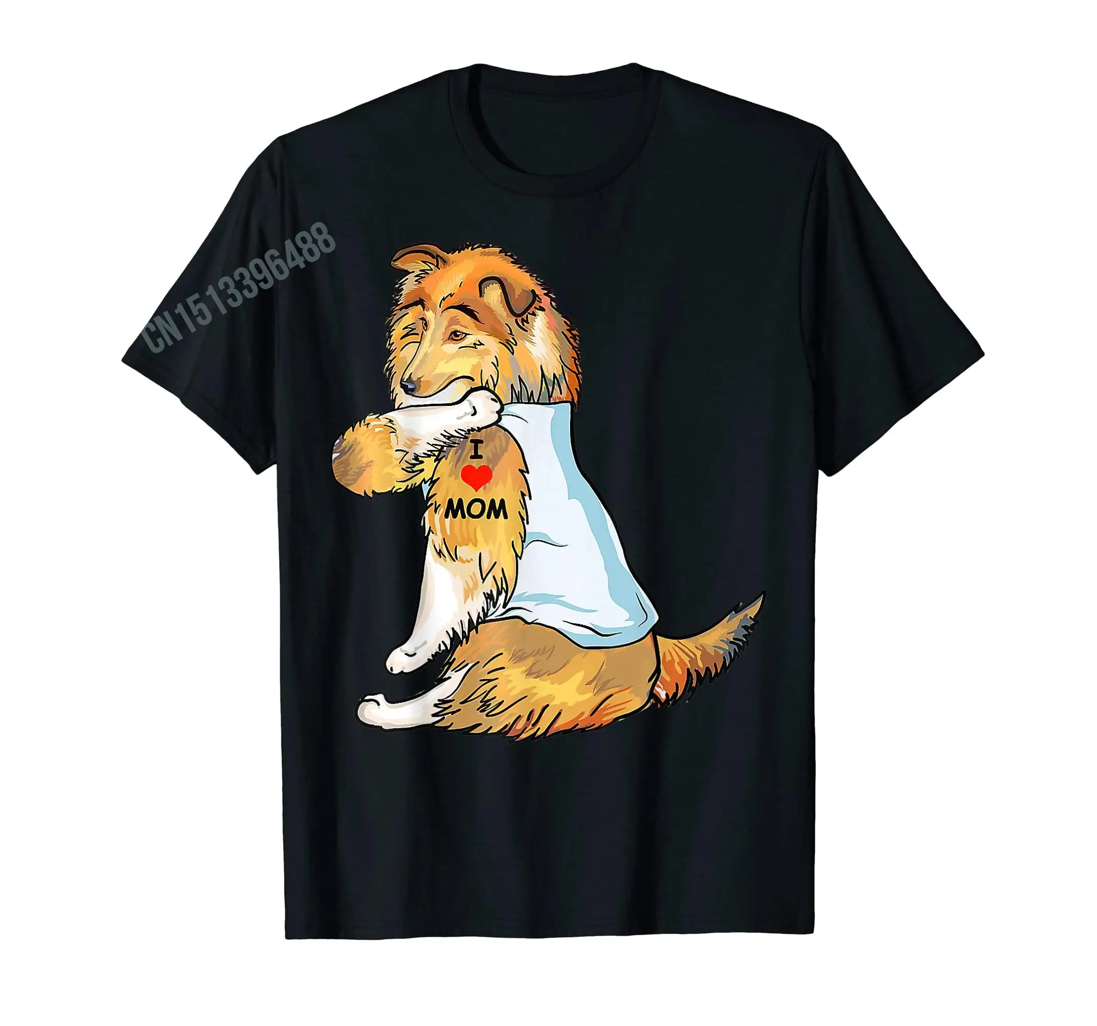 Splash Art Shetland Sheepdog Cute Sheltie T-Shirt 100% Cotton Men Women Hip Hop Dog T Shirts For Gift Size XS-5XL