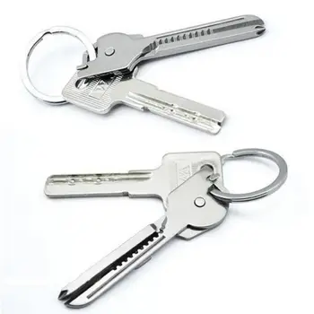 六合一多功能鑰匙扣不銹鋼折疊刀開瓶器螺絲起子EDC戶外生存設備口袋配件 10 最佳銷售 生存多功能工具 - №3