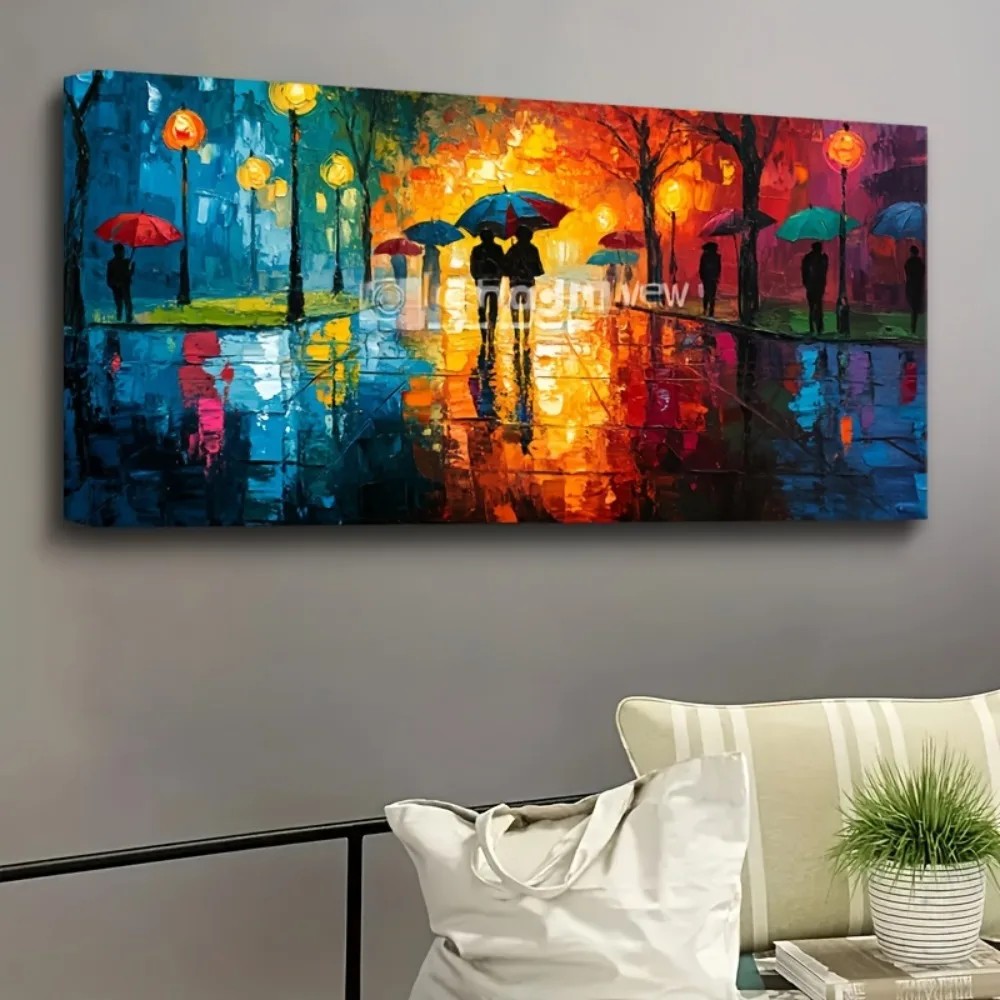 

Canvas painter house decorative landscape wall decorative print art wall painting gift, 1.5 inch thick pine solid wood frame
