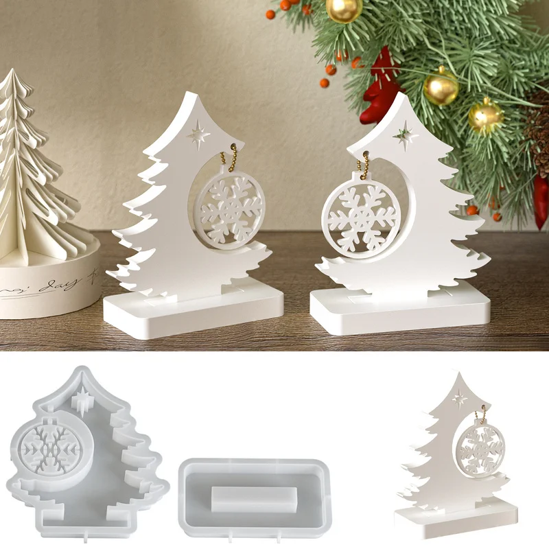 2Silicone molds, sold individually，Simple and easy to make，Home Decoration，Christmas tree, snowflake ornaments, hanging decorati