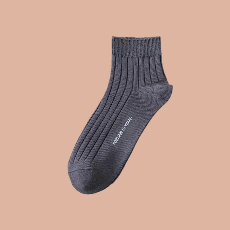 

5/10 Pairs Men's Short-tube Cotton Socks Thin Solid Color Men's Striped Socks Sweat-absorbent Breathable College Style Socks