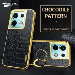 For PocoX6 Case Zroteve Crocodile Leather Ring Holder Soft Cover For Xiaomi Poco X6 M6 Pro Xiomi Mi Pocophone PocoM6 Phone Cases