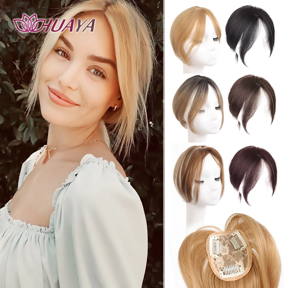 Synthetic Bangs Wig For Women With Natural Fluffiness And Increased Hair Volume 3D Middle-Part Eight Character Bangs Hair Piece