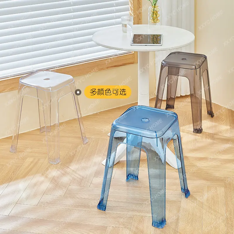 Simple Plastic Thickened Low Stool Small Apartment Home Living Room Stool Modern Milk Tea Shop Dining Stool