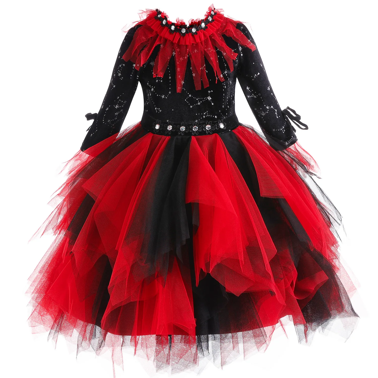 Children Vampire Cosplay Costume Girls Demon Evil Queen Roleplay Dress Carnival Halloween Party Witch Outfit Performance Clothes