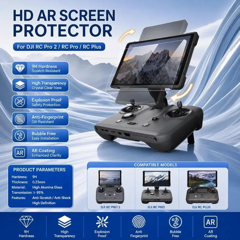 2pcsTempered Glass Screen Protector for DJI Mavic 4 Pro RC Pro 2 Remote Control 7 Inch Display Protective Film Drone Accessories