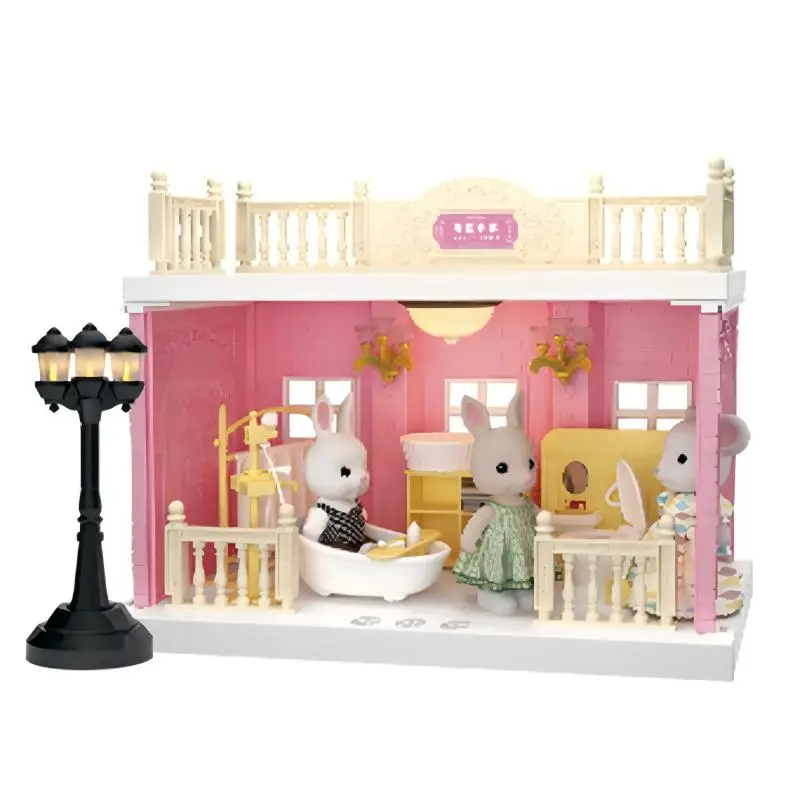 

Hot Sale Miniature Doll House Kawaii Building Model Miniature Dollhouse Furniture Bedroom Kitchen Birthday Present For Children