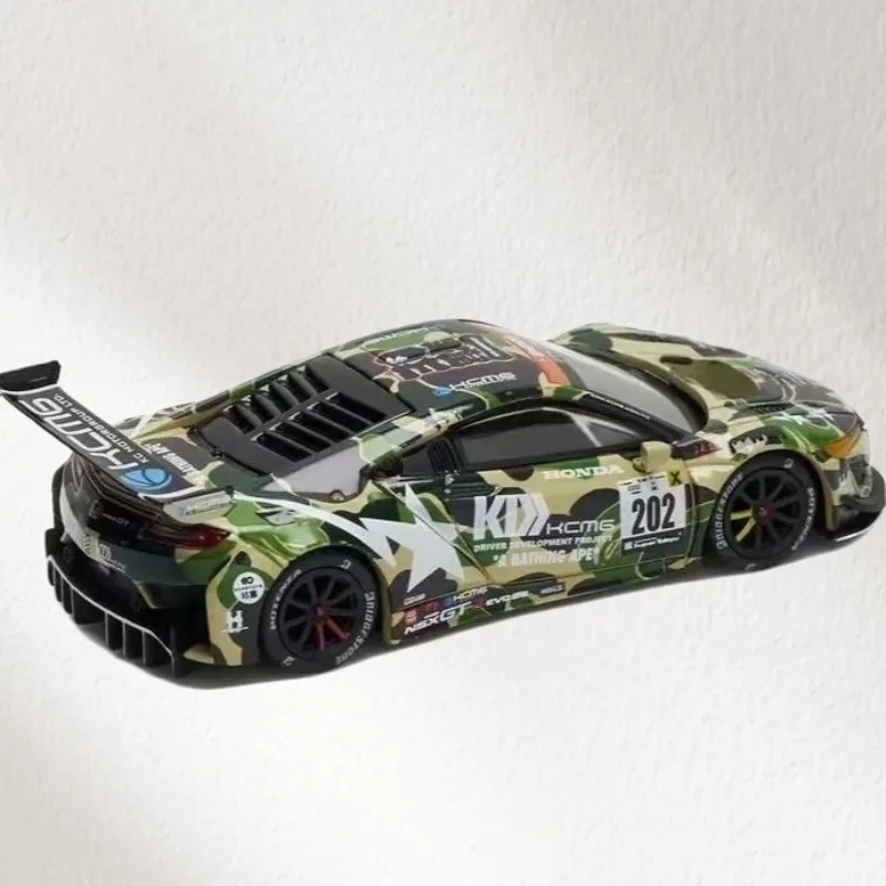 POPRACE/BAPE Diecast 1/64 مقياس هوندا سبيكة نموذج سيارات هوندا NSX GT3 لعب المركبات لعب للأولاد هدية الصندوق الأصلي #3