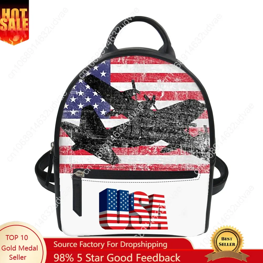 

P-3 Orion Vintage Flag Backpack Purse Women Schoolbags Personalized Double Shoulder Bag High Quality Daypack Leather Bag Gift