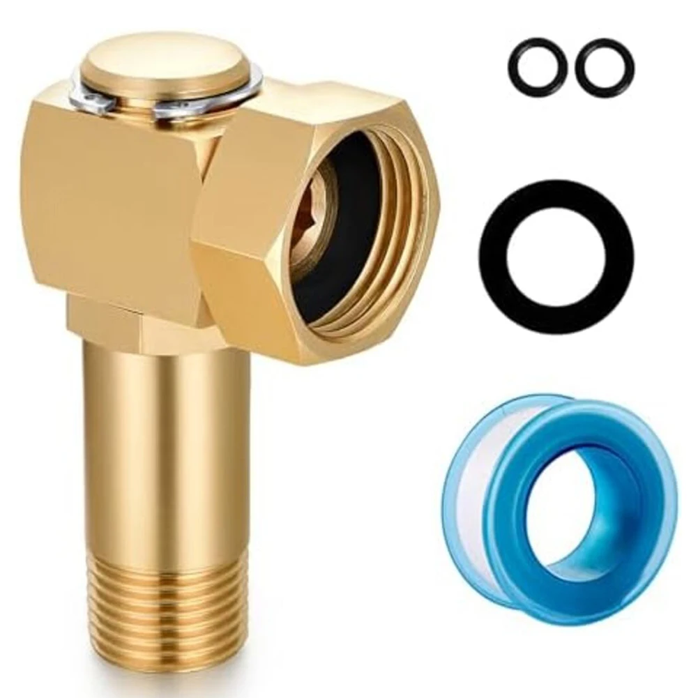 Garden Hose Reel Connector Swivel Elbow Adapter 3/4 inch GHT to 1/2 inch NPT Male with Additional Washers and Sealing Tape