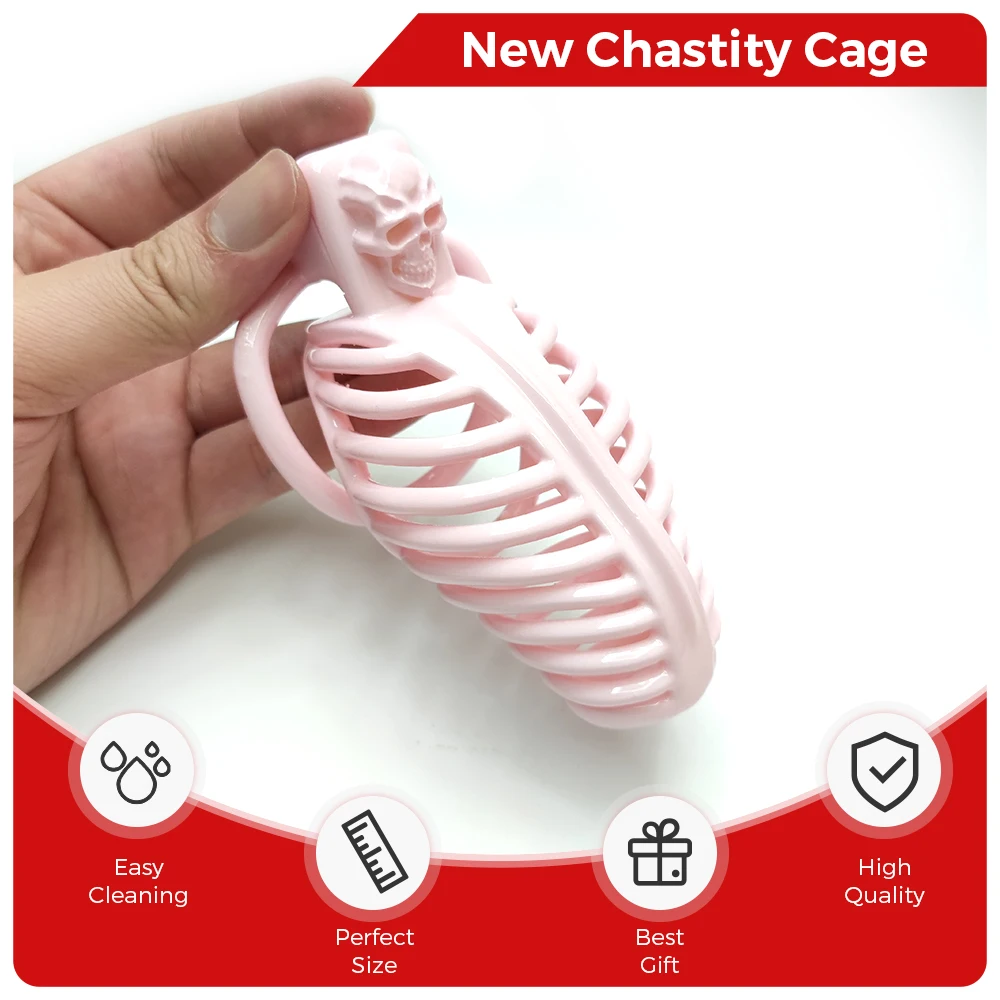 

Breathable Chastity Cage BONE Erotic Gay BDSM Cock Cage Slave Devices Male Bondage Penis Ring Lock Femboy Ladyboy Sissy Sub Dom