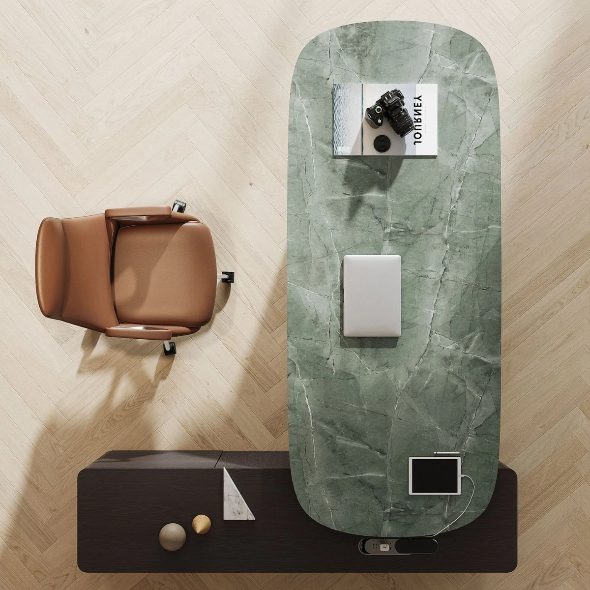 SM imitation stone pattern desktop modern simple manager chairperson president office furniture