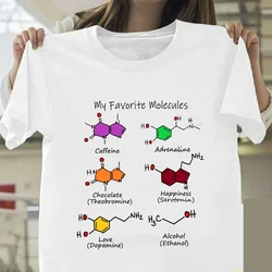 Men's T-shirt Chemistry Is Awesome My Favorite Molecules Caffeine Print T Shirt Men O-neck Basic Tshirt Male Classical Tops