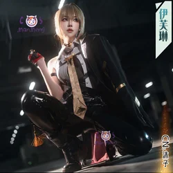 Evelyn Chevalier Game Zenless Zone Zero Cosplay Costume Shirt leather pants gloves belt accessories sexy uniform Halloween set