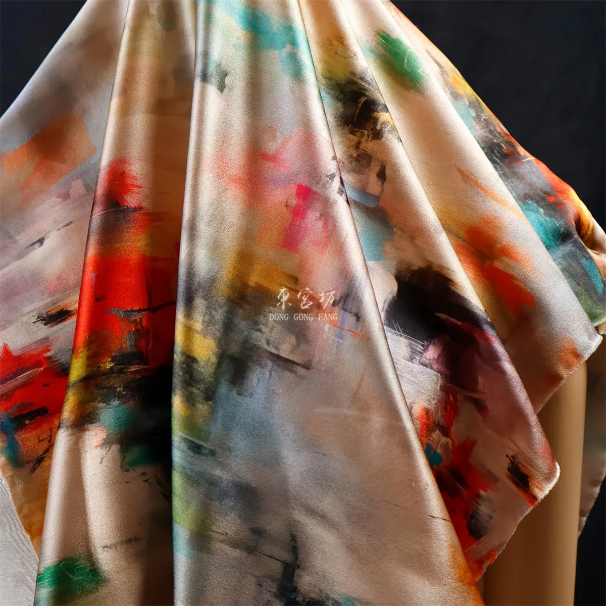 19 Momme Stretch Silk Blooming Gambiered Guangdong Silk Cloth Cheongsam Dress Skirt Fabric