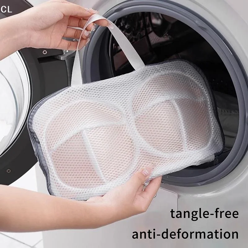 3D Anti-Deformation Fine Mesh Double Cup Bra Laundry Bag With Hanging Loop Durable Zipper For Delicate Lingerie Washing Machine