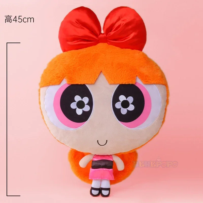 45 cm grote kop Powerpuff Girls pluche kussen kussen grote ogen pop bank nachtkastje meisjes cadeau originele knuffels