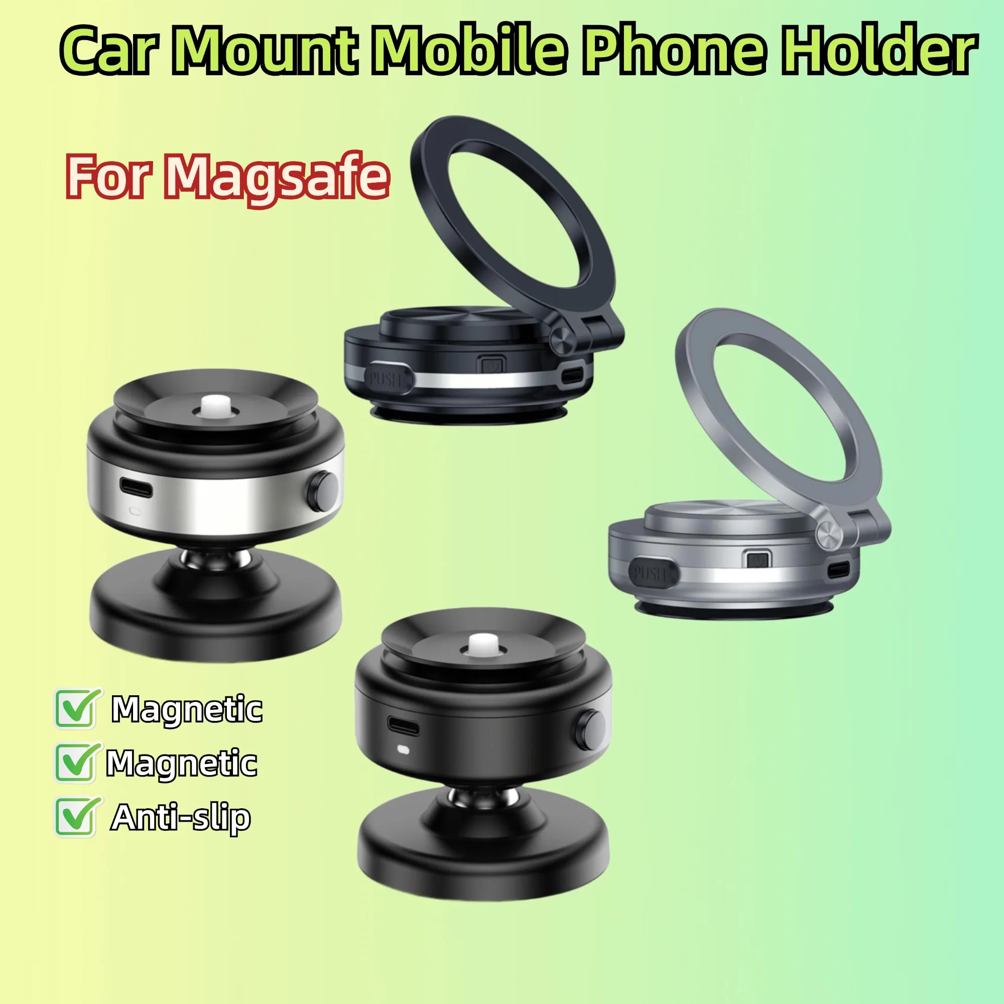 ذكي سنادات بالسيارة حامل هاتف المحمول التكنولوجيا المغناطيسية السوداء العالمي الامتزاز قوس فراغ الامتزاز مستقرة