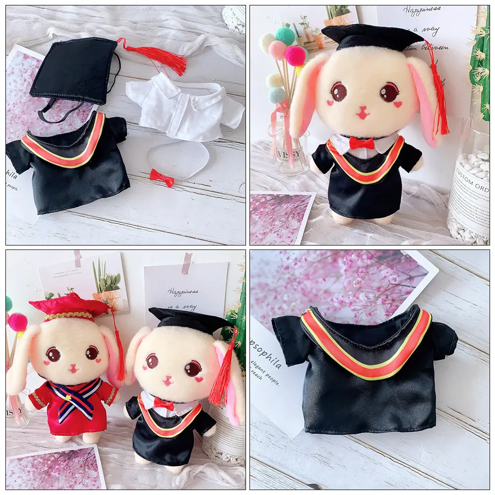 

1Pcs Graduation Clothes Rabbit Plaything Soft Squeezable Hug-Gable Cotton Stuffed Animal Kids Gift Rabbit Toy