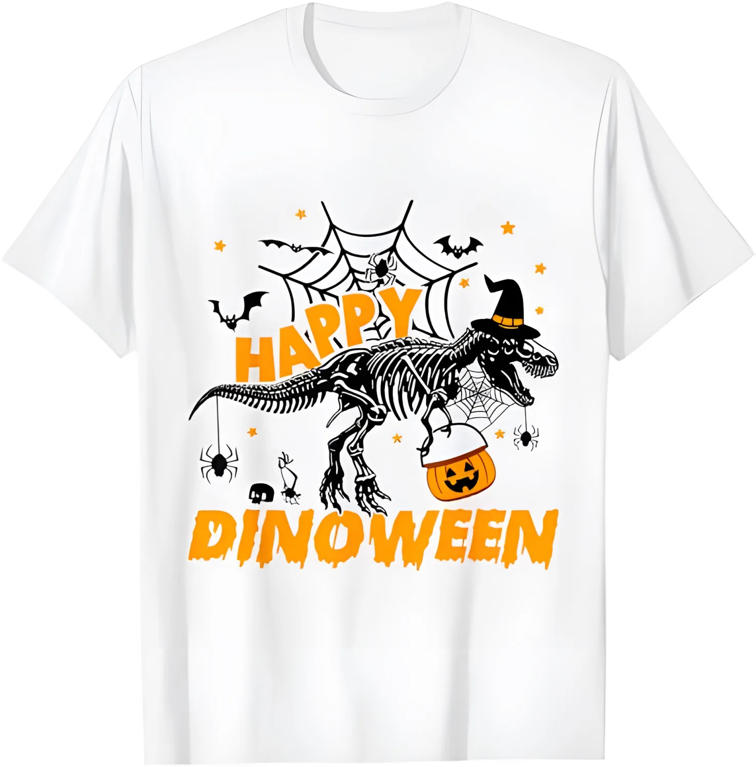 

Happy Dinoween Funny Dinosaur Skeleton Halloween T-Shirt