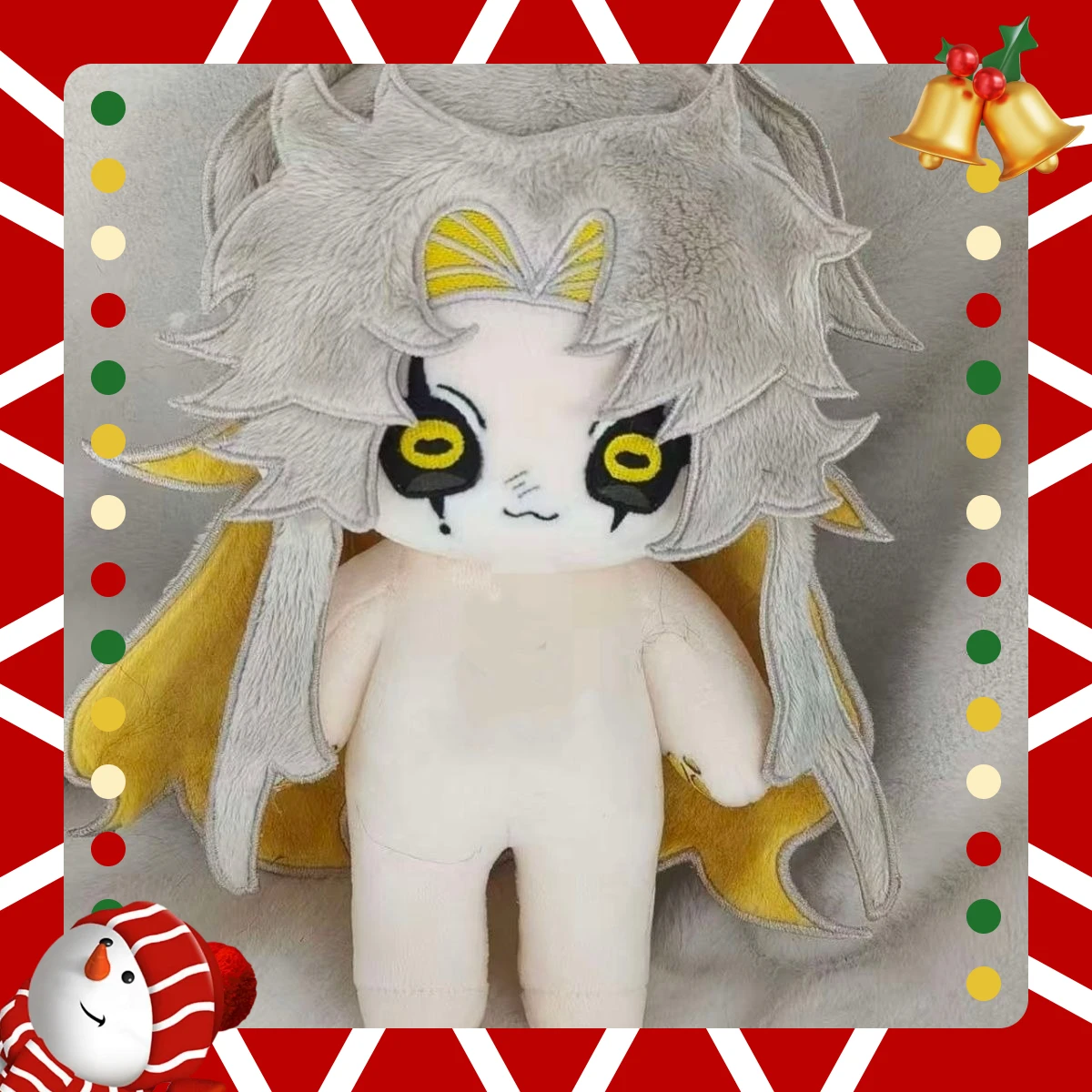 20cm pierrot algodão boneca anime pelúcia diy vestir-se nu pingente acessórios boneca decora presentes de natal