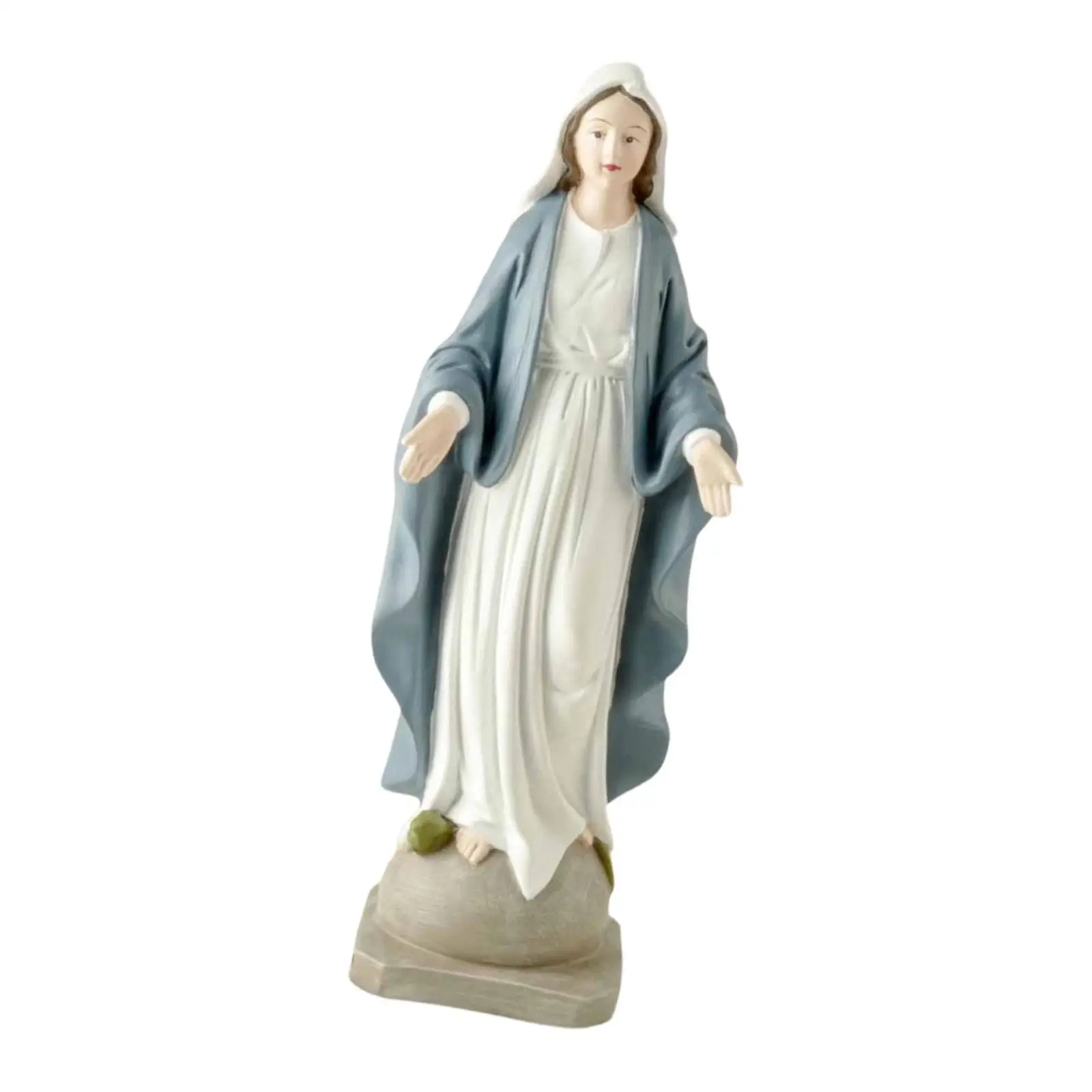 Virgin Mary Statue Resin Smooth Finish Our Lady of Grace Decorative Object for Tabletop Shelf Decoration