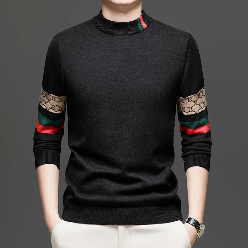 

2026 Autumn/Winter New Men's Woolen Sweater Thickened Warm Knitted Sweater Base Sweater