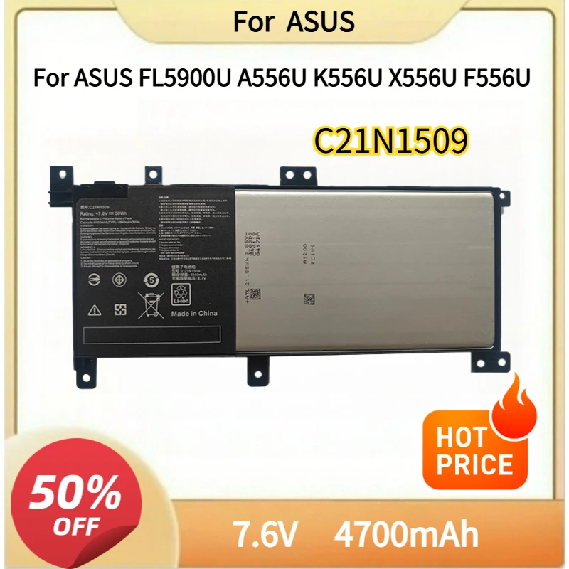 

New Laptop Battery C21N1509 7.6V 4700mAh For ASUS FL5900U A556U K556U X556U F556U