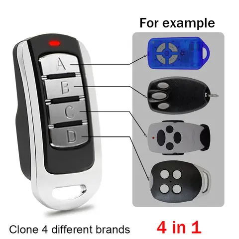 차고 문 원격 제어 433MHz 868MHz 287MHz-868MHz 복사기 차고 문 오프너 롤링 코드 송신기 게이트 제어 4 키
