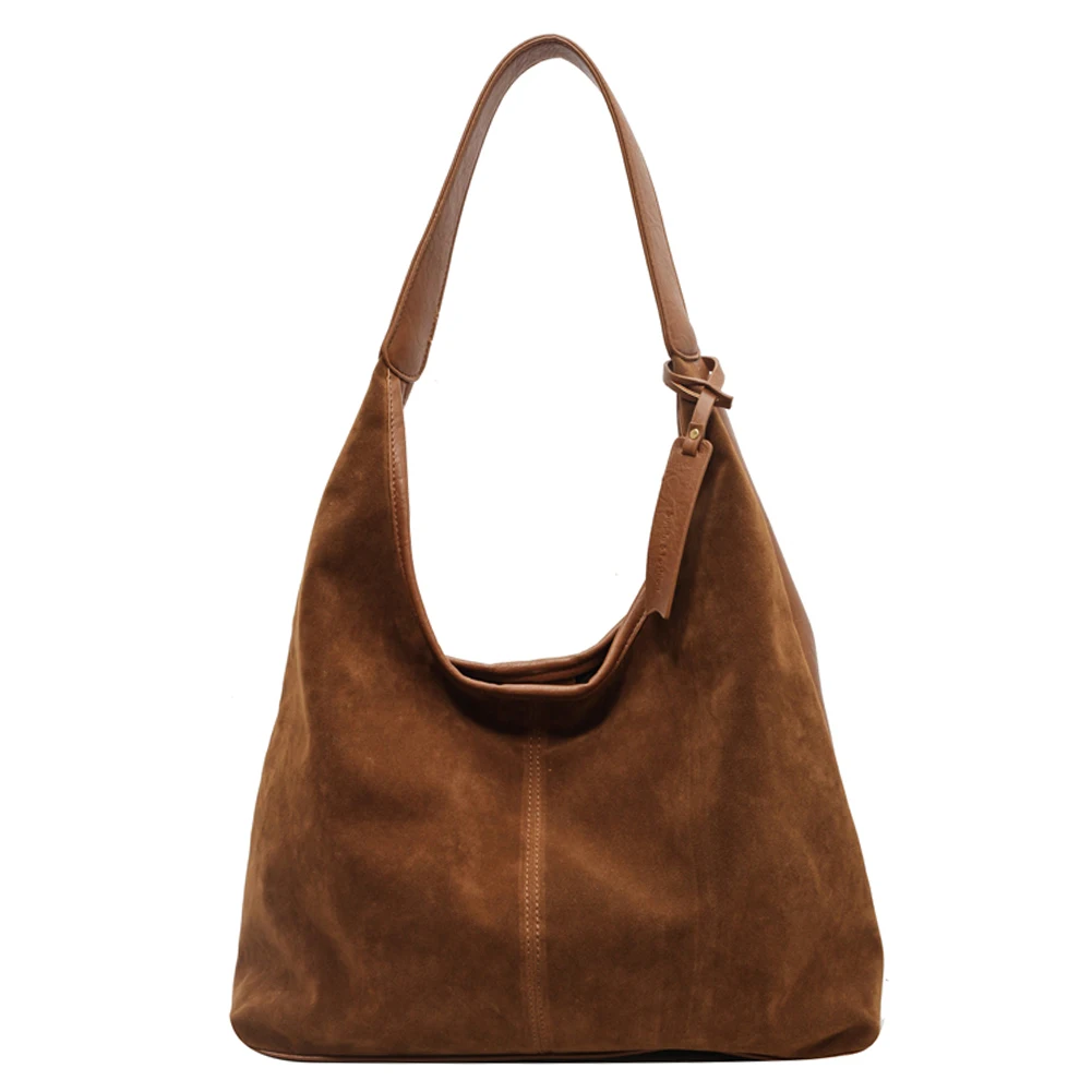 

Women Suede Hobo Bag Slouchy Retro Handbag Magnetic Closure Large Capacity Purse for Work Travel