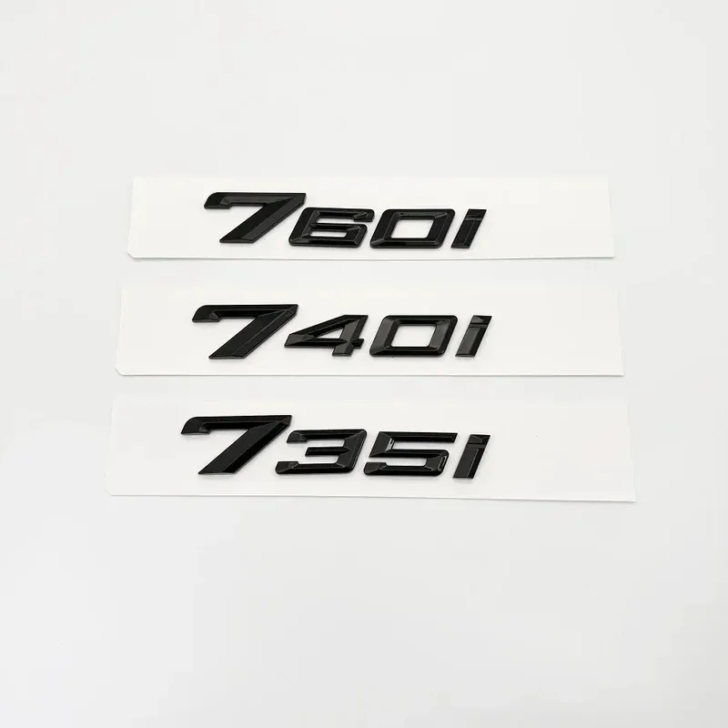 

ABS 2026 Glossy Black Letters 735i 740i 760i 735Li XDrive Emblem for 7 Series Fender Trunk Rear Car Logo Sticker Accessories
