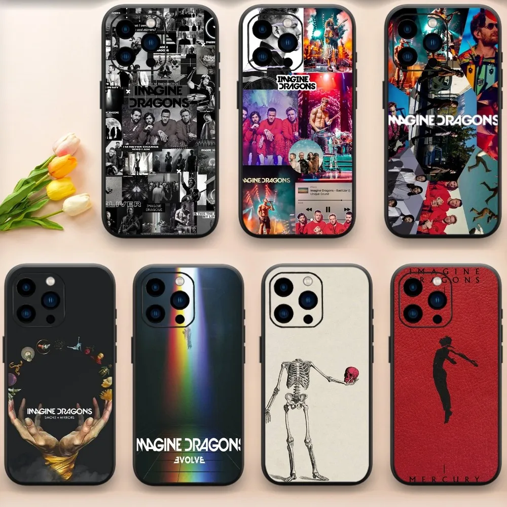 Imagine Dragons Band Phone Case For iPhone 13 14 15 11 12 Mini Pro Max Transparent Shell