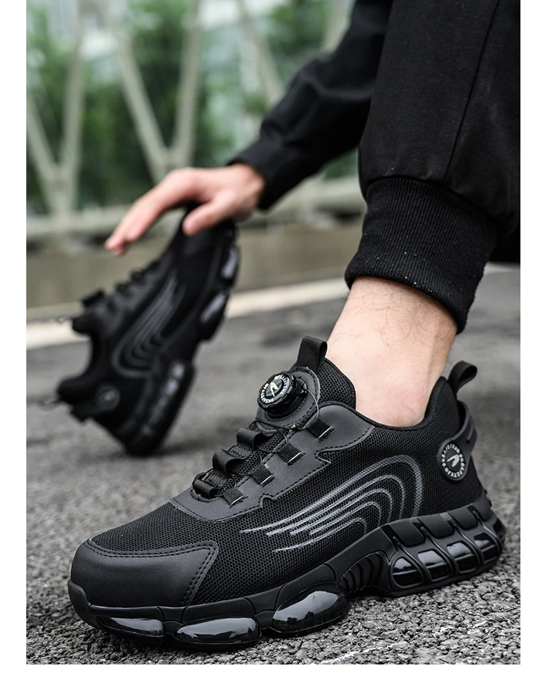 Rotierende Knopf Sicherheitsschuhe Männer Stahlkappe Sneaker Air Kissen Arbeit Mann Pannensichere Arbeitssicherheit Industrielle Schutzschuhe – Detail 20