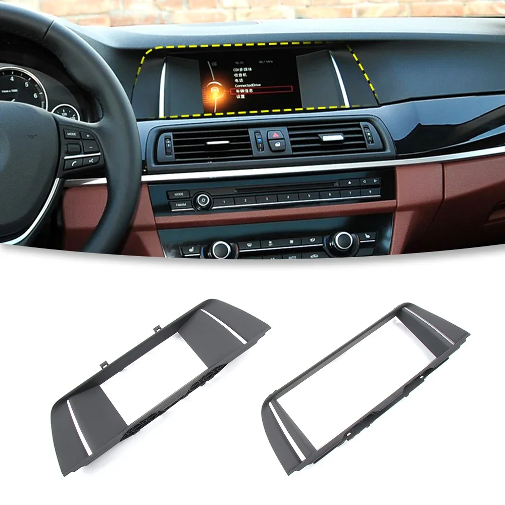Car LCD Display Screen Decorative Frame For BMW 5 Series F10 F18 ID4 Painted Piano Black Radio Frame 10.25 Inch 6.5 Inch Display