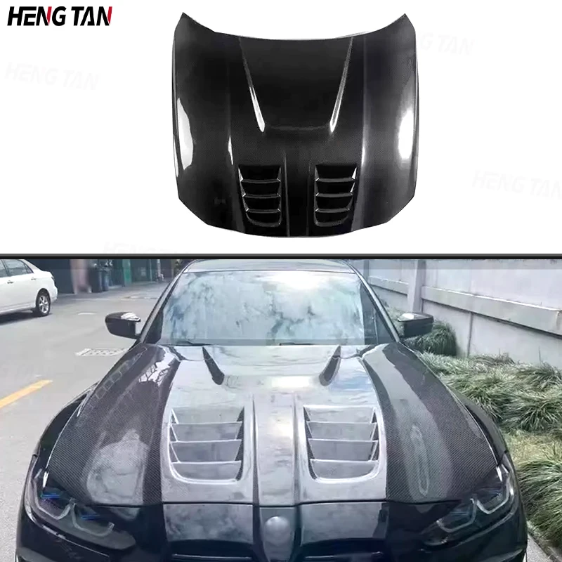 

For BMW 3 4 Series G80 M3 G82 G83 M4 2021+ Carbon Fiber Car Front Bumper Engine Hood Bonnet Vent Cover Parts Upgrade Body kit