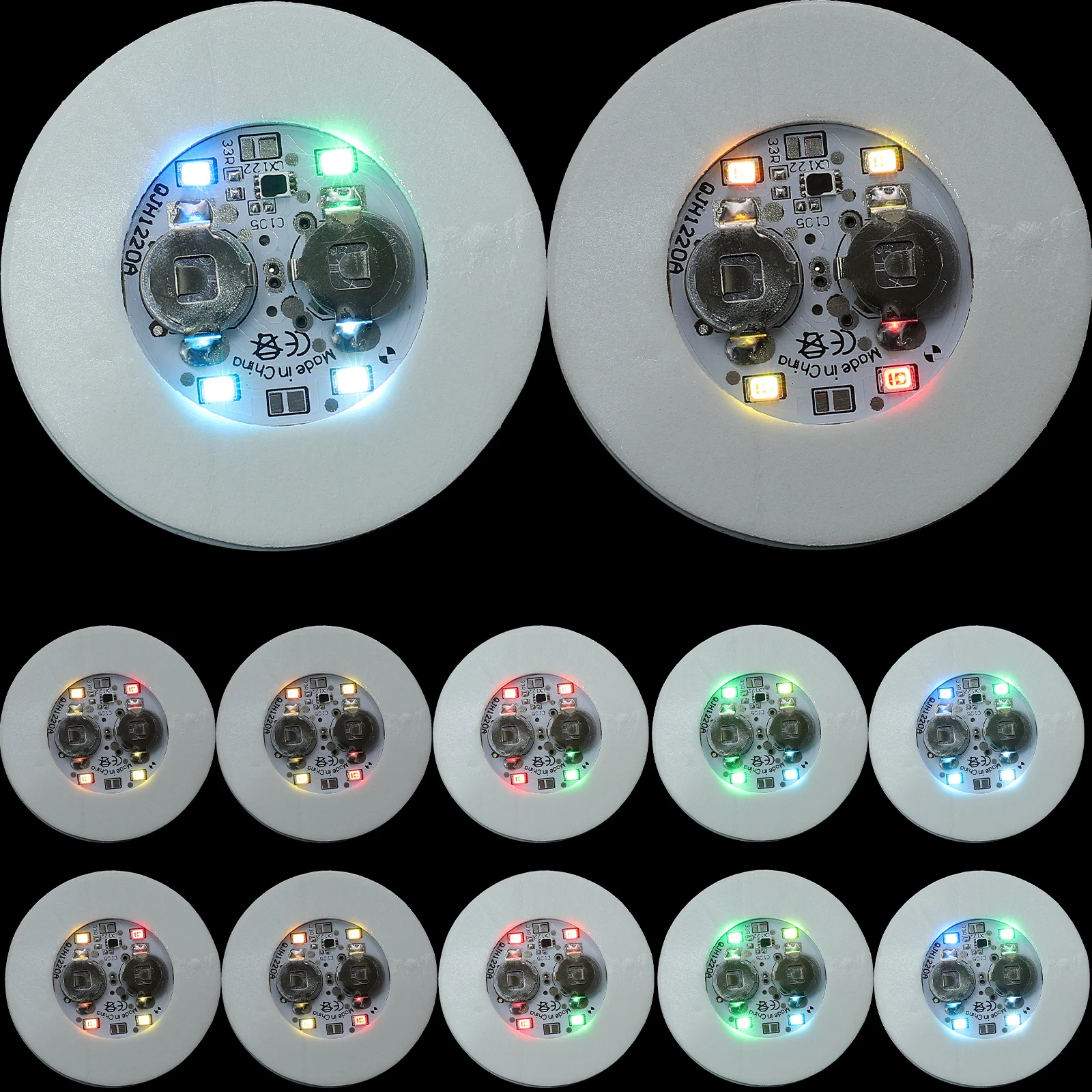 

12pcs Led Holder Luminous Bottle Light Up Coasters Decorative Table Mat For Bar Ktv Party Wedding Dining Table Cup Mat Heat