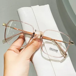 Square Anti-Blue Light Read Glasses for Women Retro Clear Frame Anti Radiation Reading Glasses Korean Style Transparent Glasses