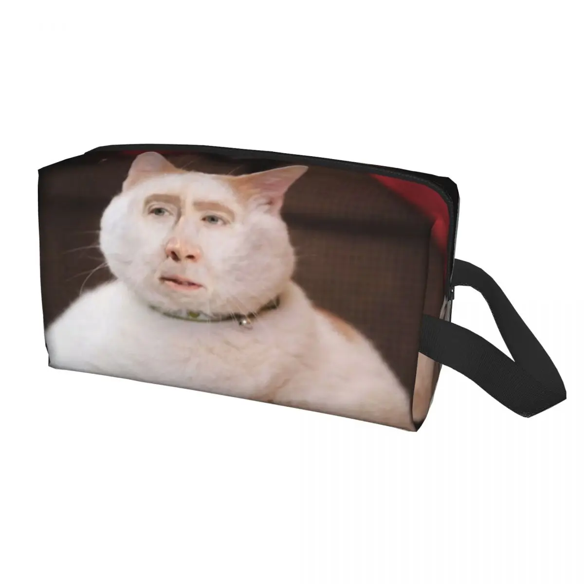 

Изготовленная на заказ косметичка Николаса Кейджа Cat Meme для женщин, дорожный косметический органайзер, милые сумки для хранения туалетных принадлежностей