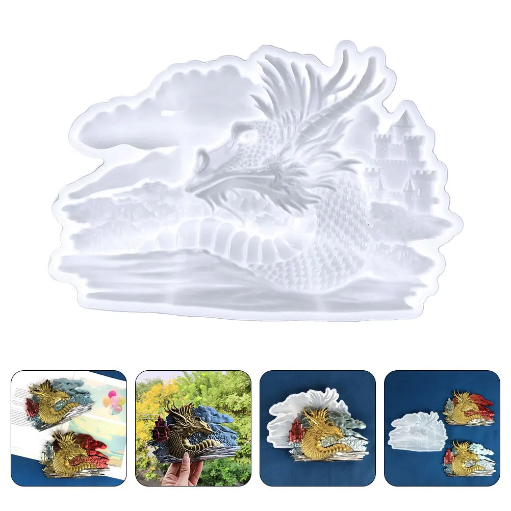 

1Pc Dragon Head Wall Decor Silicone Mold for Casting Resin Epoxy Craft DIY Home Decoration Gift Idea White Color