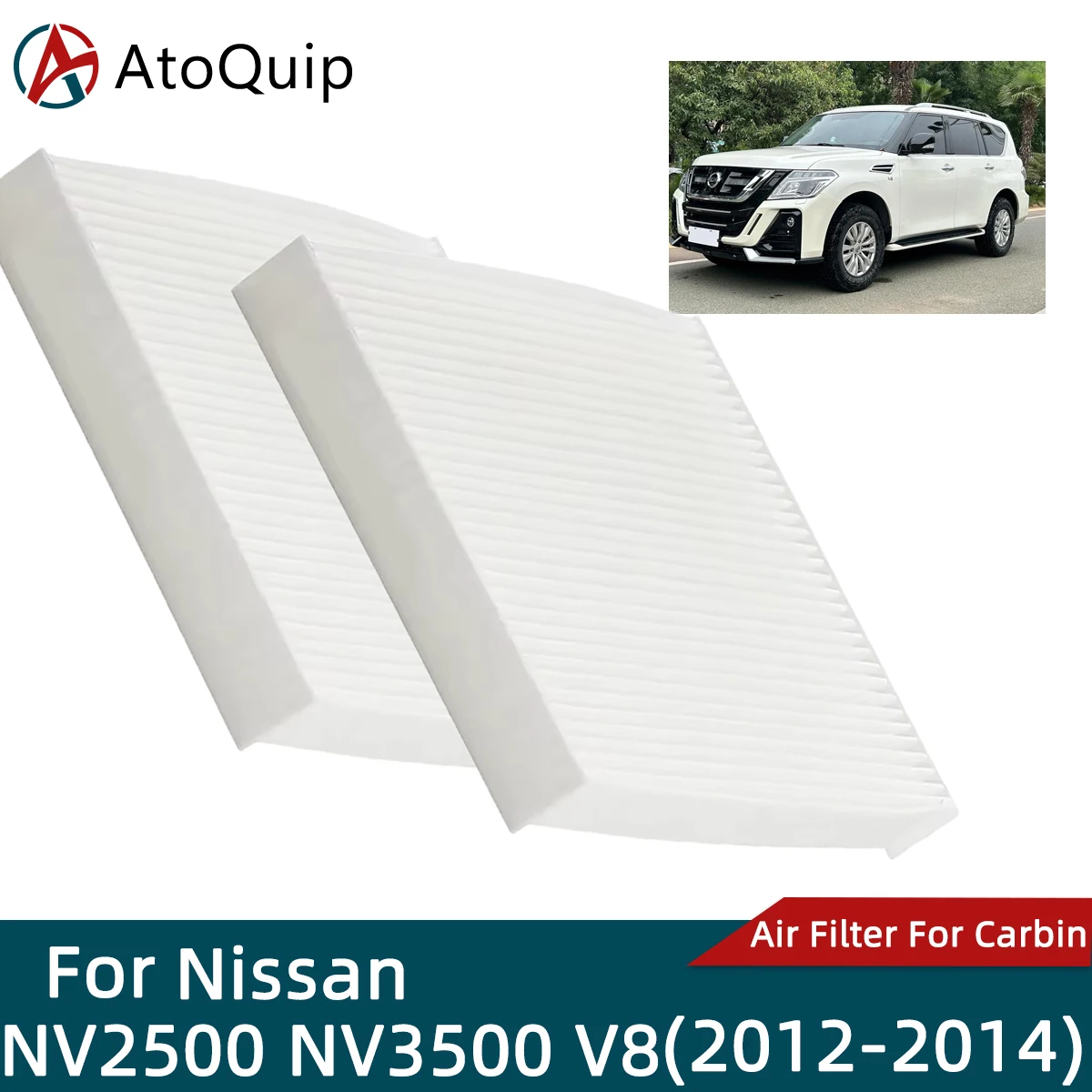 Car Cabin Air Filter for Nissan NV2500 NV3500 V8 Filters Carbon Fiber CF10388 XC15850 042-2052 AQ1095 AFC1341 P3891WS NN04186