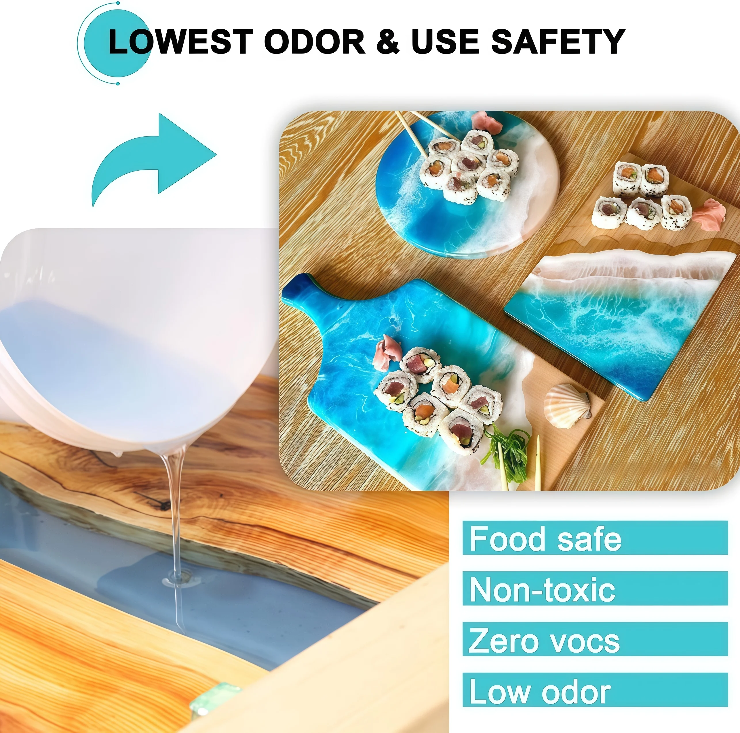Klares Epoxidharz-Set Geeignet für DIY, 1:1 Verhältnis No-Mix-Formel für Schmuckherstellung, Tischplatten-Bastelarbeiten, Holzanwendungen, Formen – Detail 10