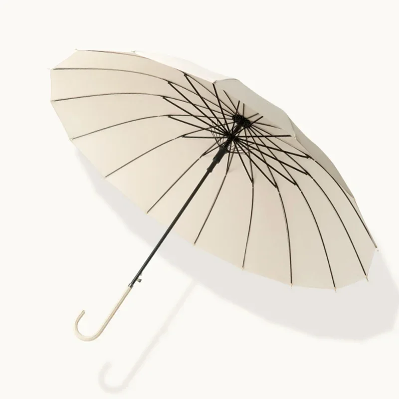 Vintage Elegant Umbrella White Travel Sun Protection Portable Elegant Umbrella Walking Stick Summer Paraguas Home Furnishing