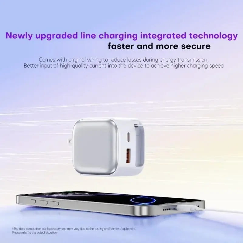 تكنولوجيا صغيرة تشحن 35 وات منفذ USB مزدوج سلك قابل للسحب مدمج مناسب لأجهزة متعددة شحن سريع D2RC