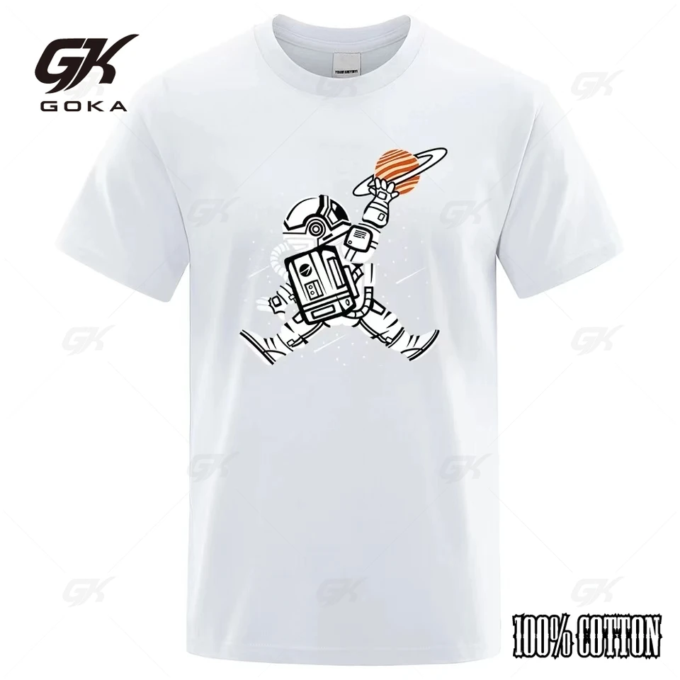 Spaceman Dunk T Shirt Men Women Cotton Eco Tee Clothes Tshirts Oversize Breathable Loose Short Sleeve Hip Hop Comfortable Tops