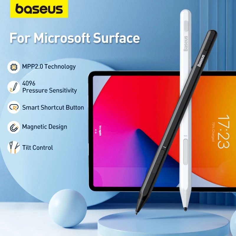 

Baseus Stylus for Microsoft Surface 4096 Pressure Sensitivity Tilt Control Pens Magnetic Design Pencils Stylus Pen for Tablet