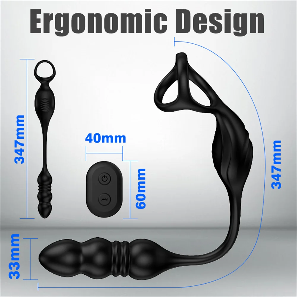 ibrating Cock Ring Testicles Vibrator with Mini Anal Butt Delay Ejaculation Penis Ring Sex Toys for Men Couples Penisring